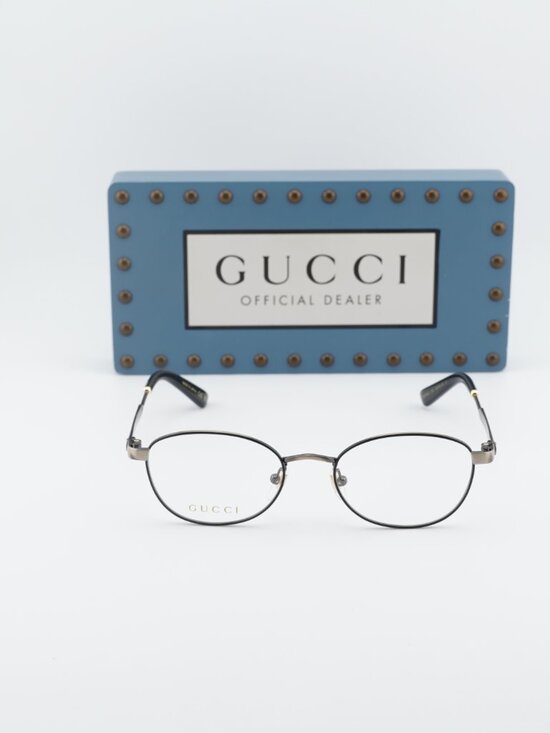 Gucci GG0591OJ 005 Oval Eyeglasses 50mm - Black / Gold main image 2